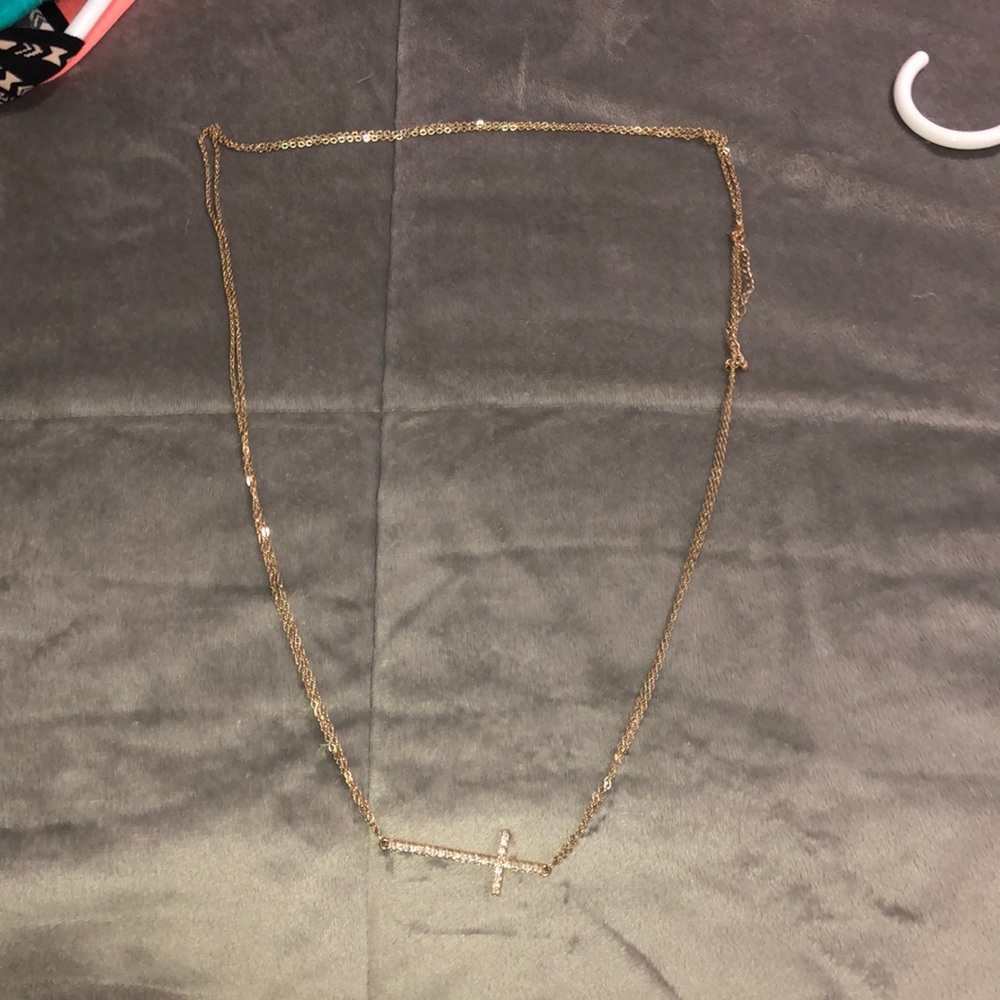 Gold cross necklace